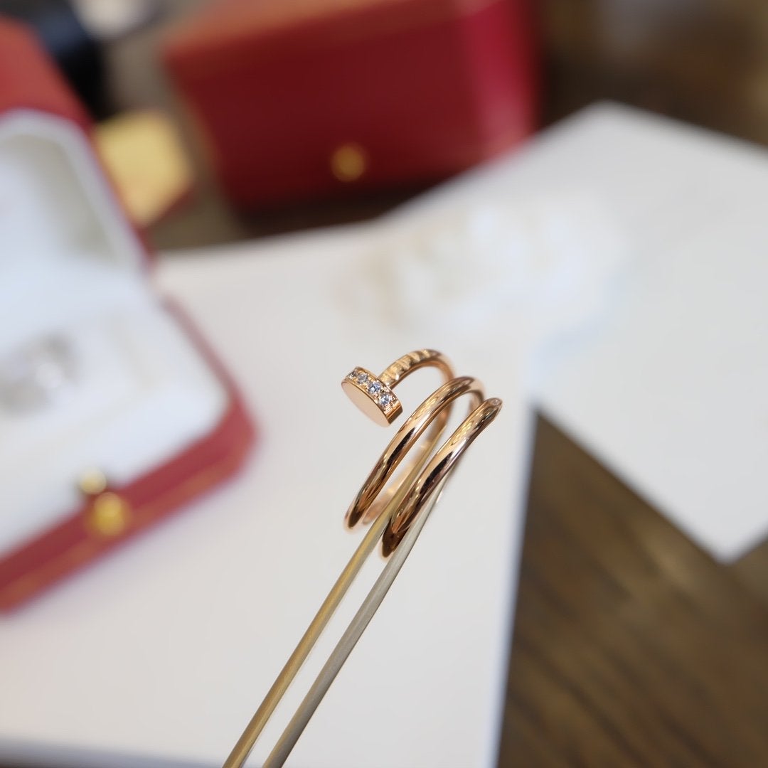 [Elitejewels]JUSTE RING 1.8MM PINK GOLD DOUBLE ROW