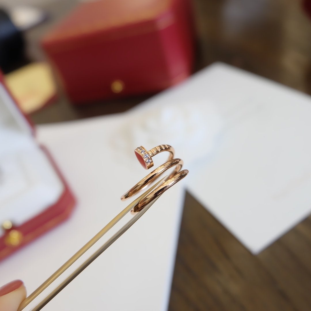 [Elitejewels]JUSTE RING 1.8MM PINK GOLD DOUBLE ROW