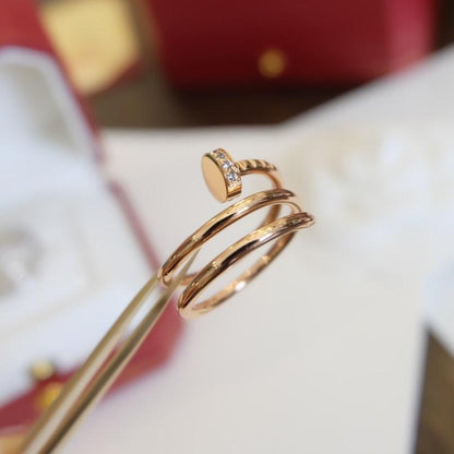 [Elitejewels]JUSTE RING 1.8MM PINK GOLD DOUBLE ROW