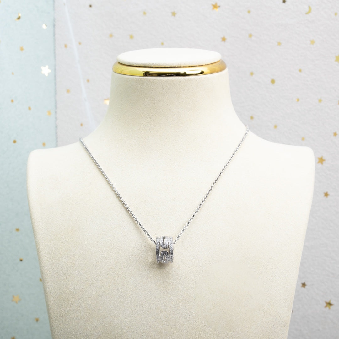 [Elitejewels]PARENTESI NECKLACE SILVER DIAMOND