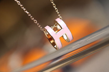 [Elitejewels]POP H PEDANT PINK GOLD