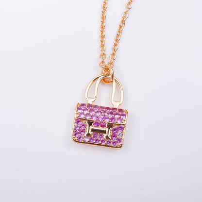 [Elitejewels]コンスタンスペンダント パープルダイヤモンドネックレス