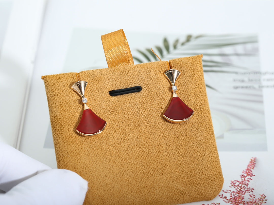 [Elitejewels]DREAM Carnelian PINK GOLD EARRINGS