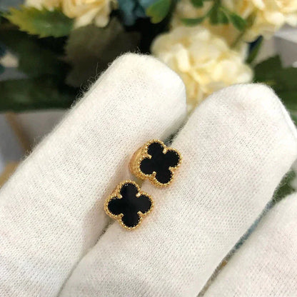 [Elitejewels]CLOVER MINI 9.5MM BLACK MOP EARRINGS