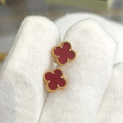 [Elitejewels]CLOVER MINI 9.5MM CARNELIAN EARRINGS