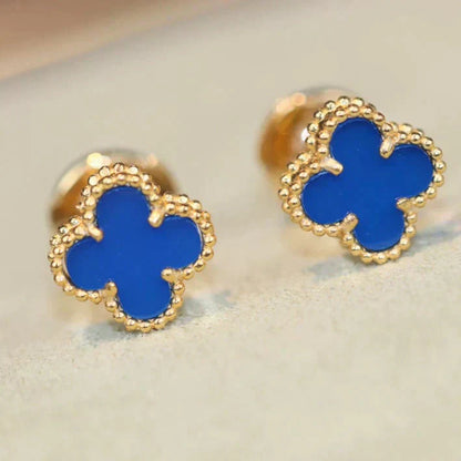 [Elitejewels]CLOVER MINI 9.5MM TURQUOISE EARRINGS