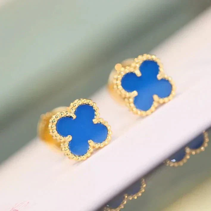 [Elitejewels]CLOVER MINI 9.5MM TURQUOISE EARRINGS