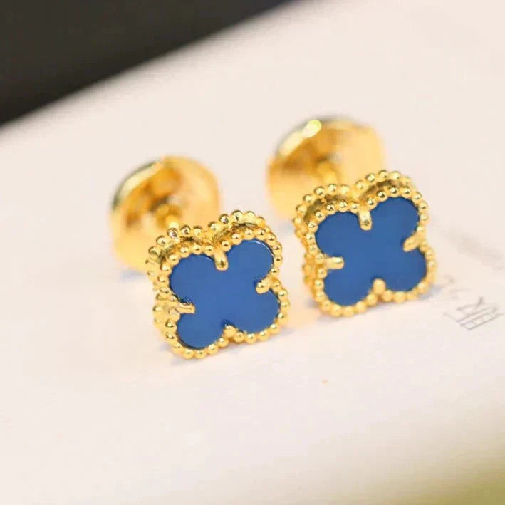 [Elitejewels]CLOVER MINI 9.5MM TURQUOISE EARRINGS