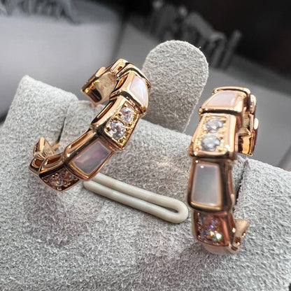 [Elitejewels]SERPENTI MOP PINK GOLD EARRINGS