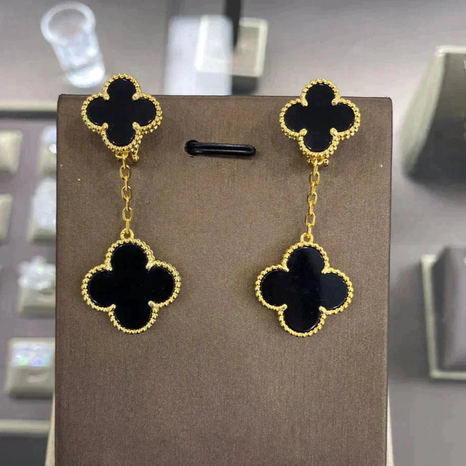 [Elitejewels]CLOVER 2 MOTIFS  EARRINGS (MULTIPLE CHOICESC