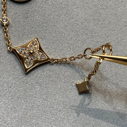 [Everoly JW]STAR AND SUN 4 MOTIFS GOLD DIAMONDS BRACELET