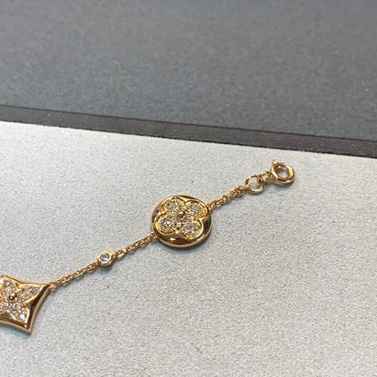 [Everoly JW]STAR AND SUN 4 MOTIFS GOLD DIAMONDS BRACELET