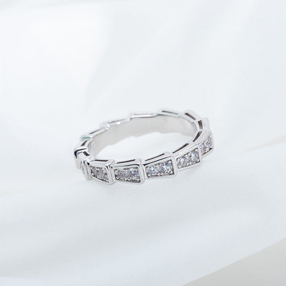 [Elitejewels]SERPENTI RING SILBER DIAMANT GEPAPERT 3MM