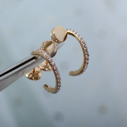[Everoly JW]JUSTE EARRINGS 12.75MM PINK GOLD DIAMOND