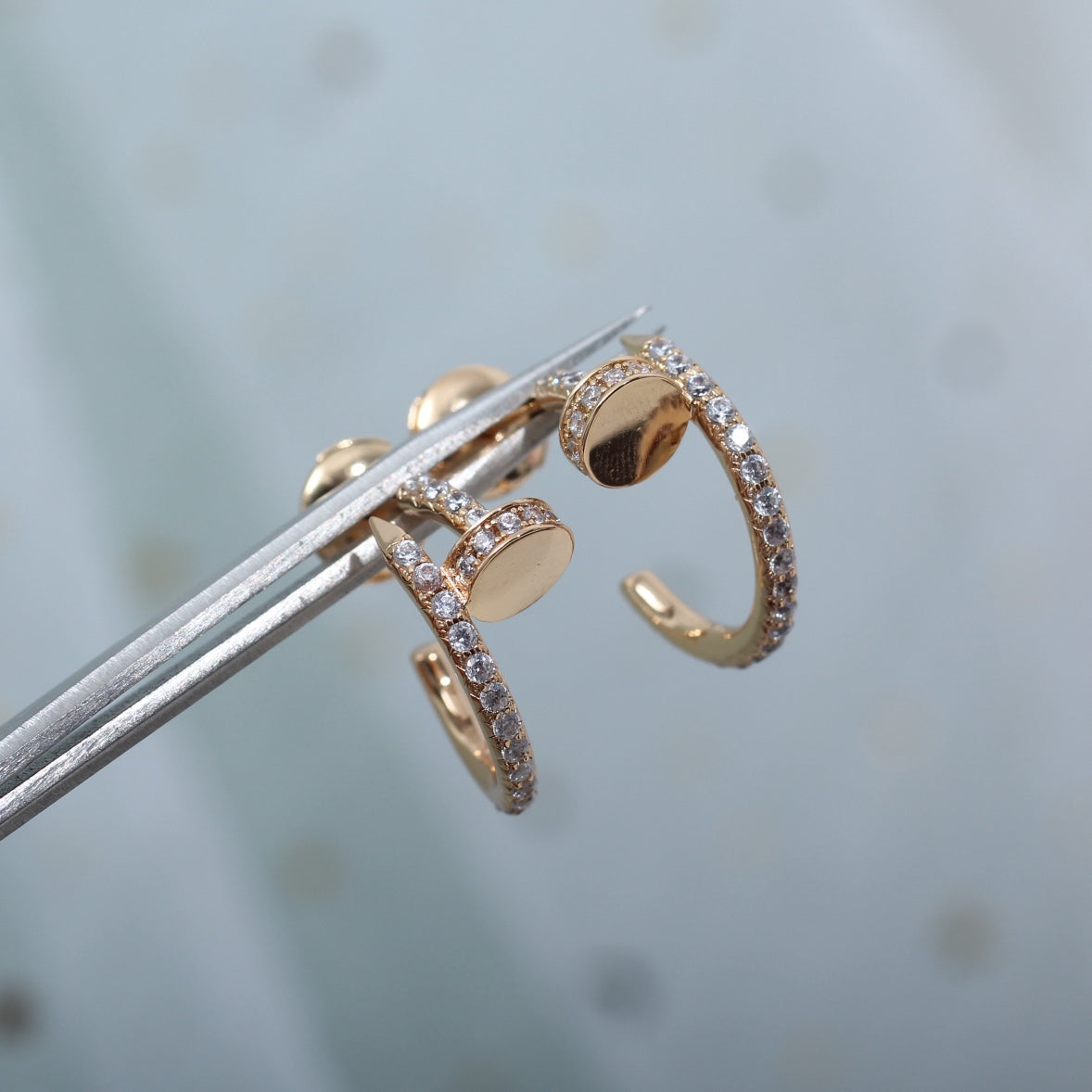 [Everoly JW]JUSTE EARRINGS 12.75MM PINK GOLD DIAMOND