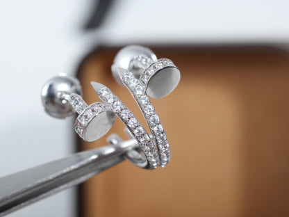 [Elitejewels]JUSTE EARRINGS 12.75MM SILVER DIAMOND