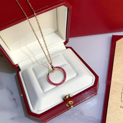 [Everoly JW]JUSTE NECKLACE GOLD RED DIAMONDS
