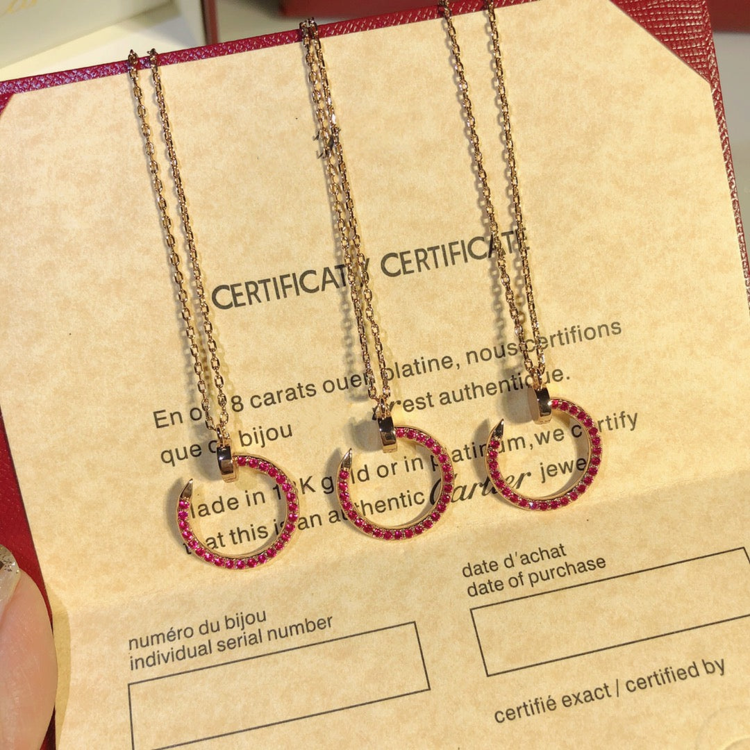 [Everoly JW]JUSTE NECKLACE GOLD RED DIAMONDS