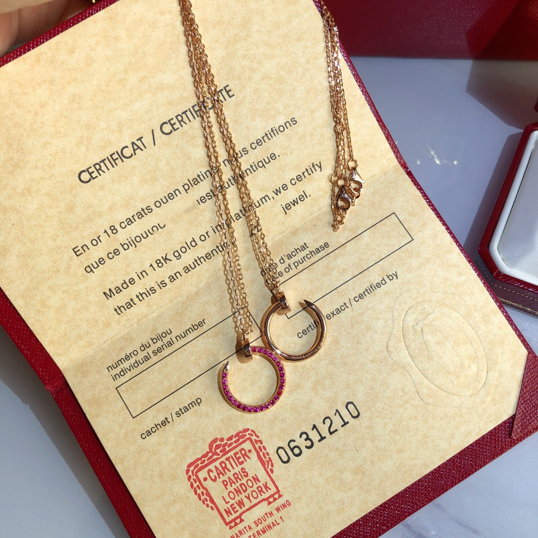 [Everoly JW]JUSTE NECKLACE GOLD RED DIAMONDS