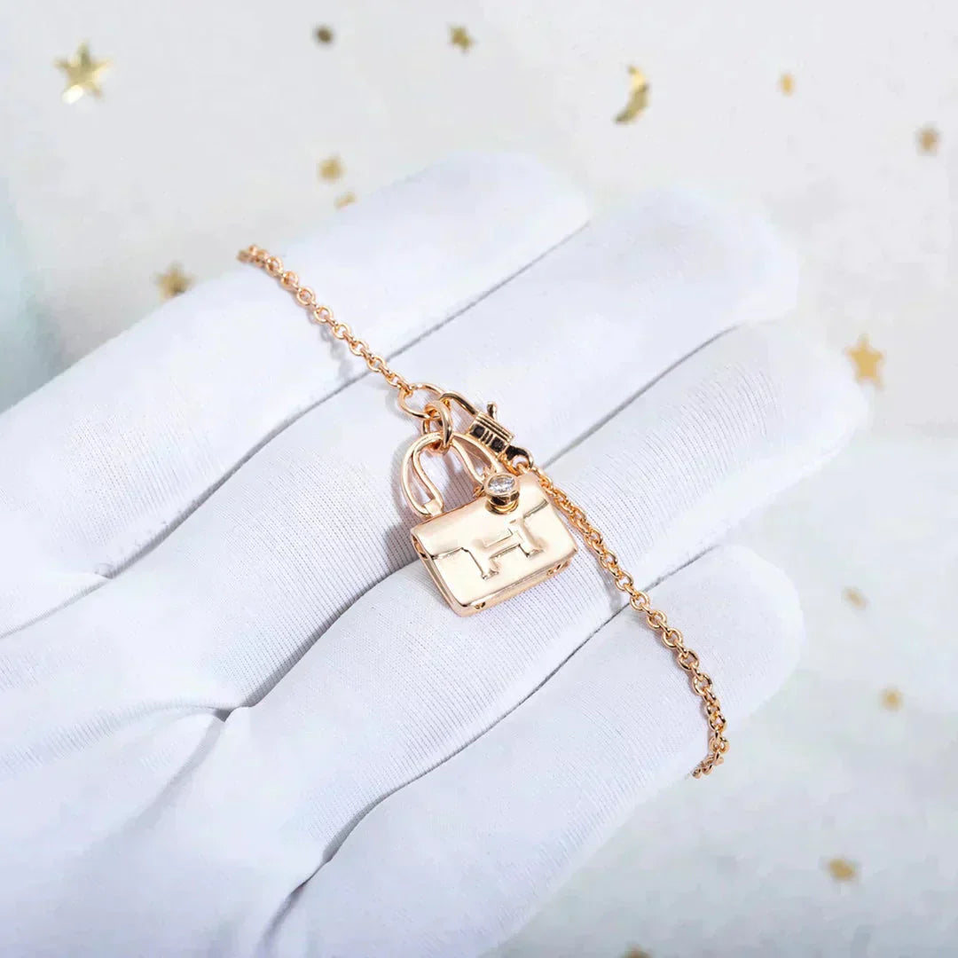 [Elitejewels]AMULETTE PEDANT ROSE GOLD NECKLACE