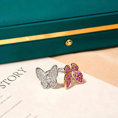 [Elitejewels]TWIN BUTTERFLY DIAMOND RING