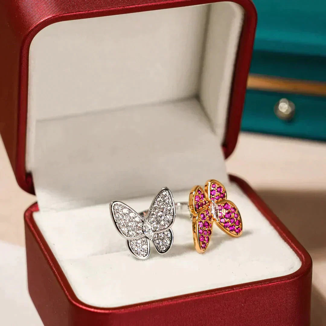 [Elitejewels]TWIN BUTTERFLY DIAMOND RING