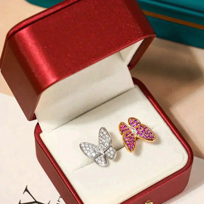 [Elitejewels]TWIN BUTTERFLY DIAMOND RING