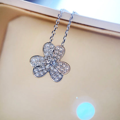 [Elitejewels]CLOVER DIAMOND NECKLACE SILVER