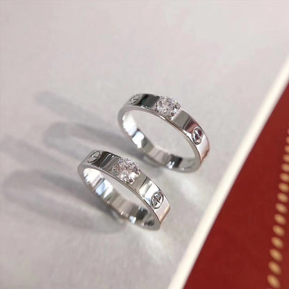 [Everoly JW]Liebesring 3,6 mm 1 großer Diamant