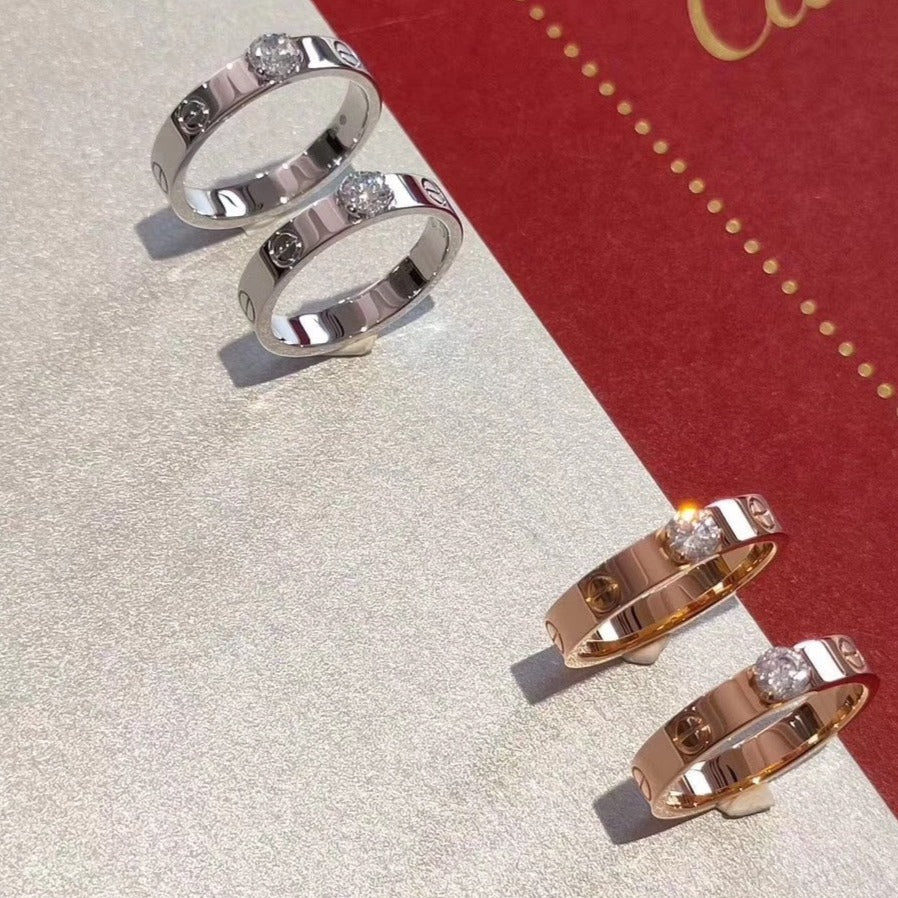 [Everoly JW]Liebesring 3,6 mm 1 großer Diamant