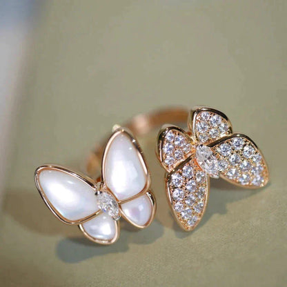 [Elitejewels]TWIN BUTTERFLY DIAMOND MOP RING