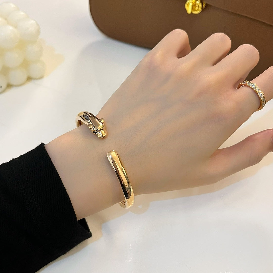 [Everoly JW] PANTHERE GOLD OFFENES ARMBAND