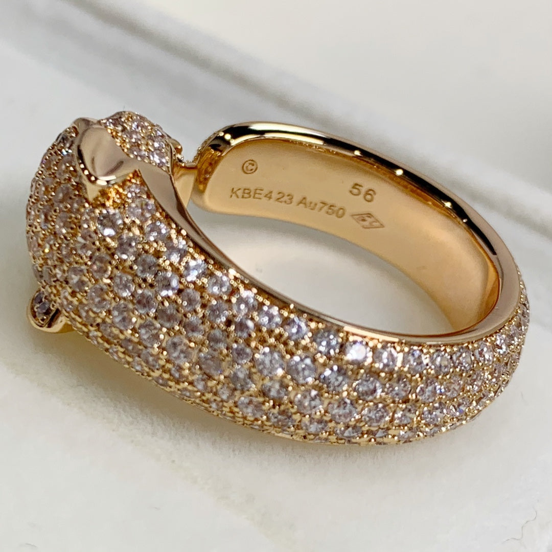 [Elitejewels]PANTHERE PINK GOLD DIAMOND RING