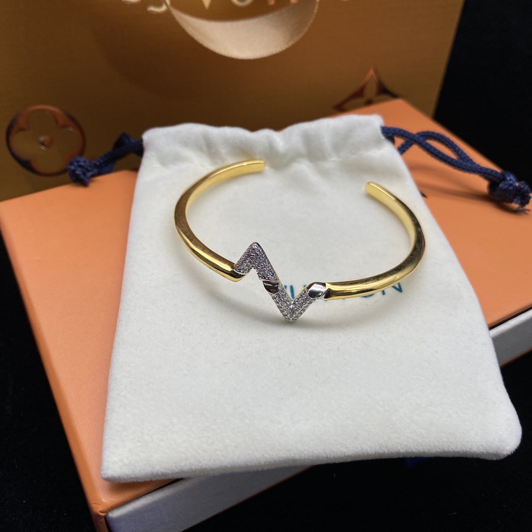 [Everoly JW]VOLTE UPSITEN DOWN DIAMANT GOLD OFFENES ARMBAND