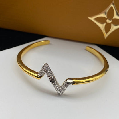 [Everoly JW]VOLTE UPSITEN DOWN DIAMANT GOLD OFFENES ARMBAND