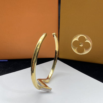 [Everoly JW]VOLTE UPSITEN DOWN DIAMANT GOLD OFFENES ARMBAND
