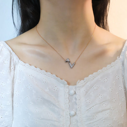 [Elitejewels]VOLT SILVER DIAMOND PEDANT NECKLACE