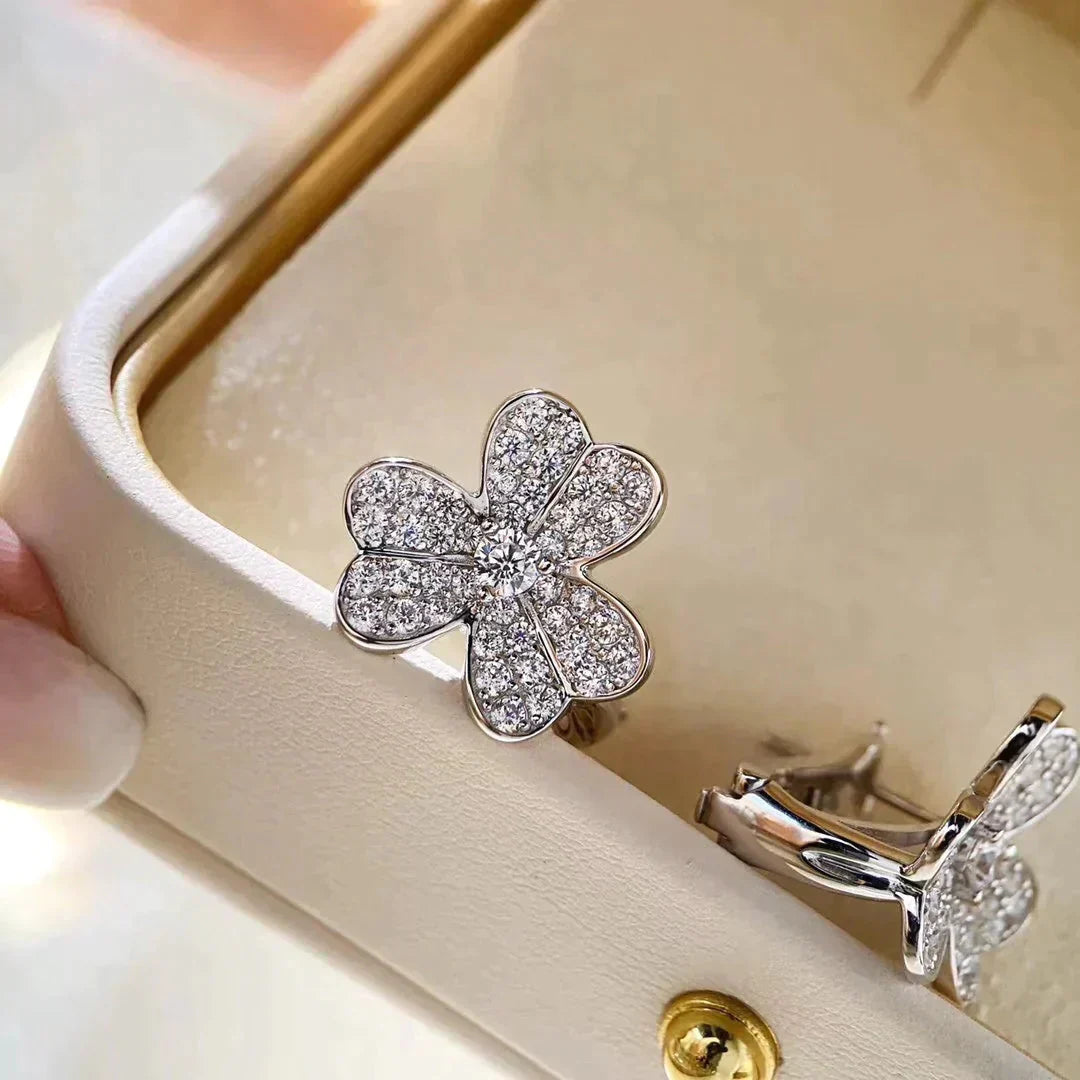 [Elitejewels]CLOVER COMOS DIAMANT OHRRINGE SILBER