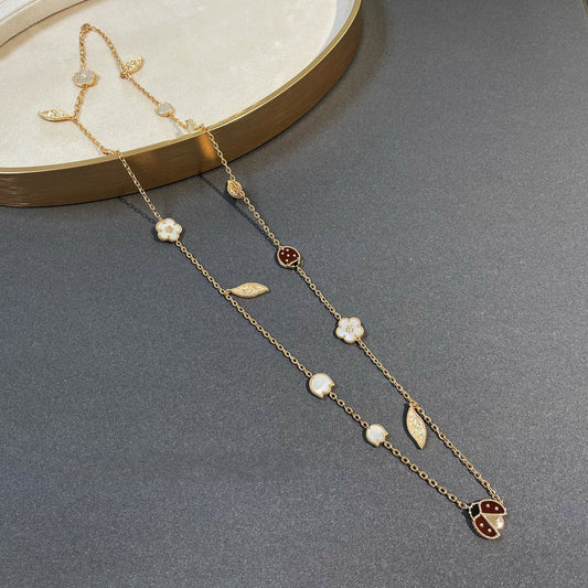 [Elitejewels]LUCKY SPRING 15 MOTIFS GOLD NECKLACE