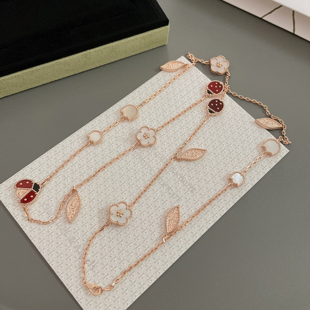 [Everoly JW]LUCKY SPRING 15 MOTIFS ROSE GOLD NECKLACE