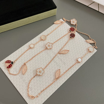 [Everoly JW]LUCKY SPRING 15 MOTIFS ROSE GOLD NECKLACE