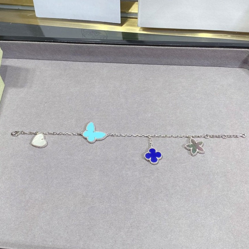 [Everoly JW] GLÜCKLICHES FRÜHLINGS-SILBERARMBAND 4 MOTIV