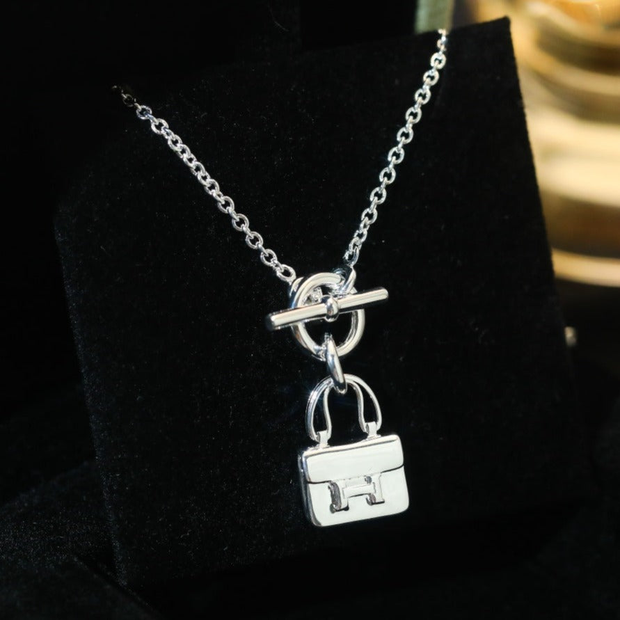 [Elitejewels]POP H PEDANT SILVER NECKLACE