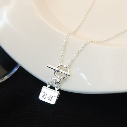 [Elitejewels]POP H PEDANT SILVER NECKLACE