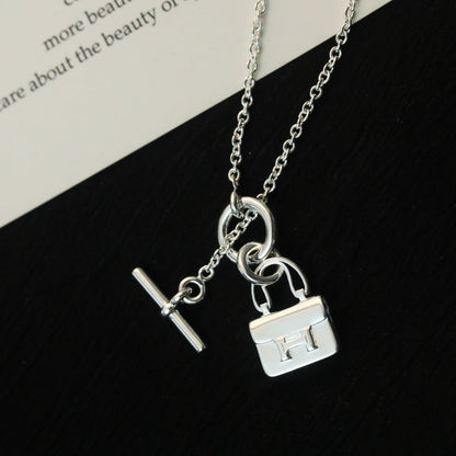 [Elitejewels]POP H PEDANT SILVER NECKLACE