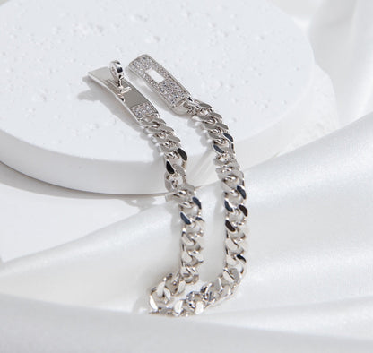 [Elitejewels]KELLY CHAIN SILVER DIAMOND BRACELET