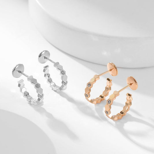 [Elitejewels]BEE LOVE DIAMOND HOOP EARRINGS