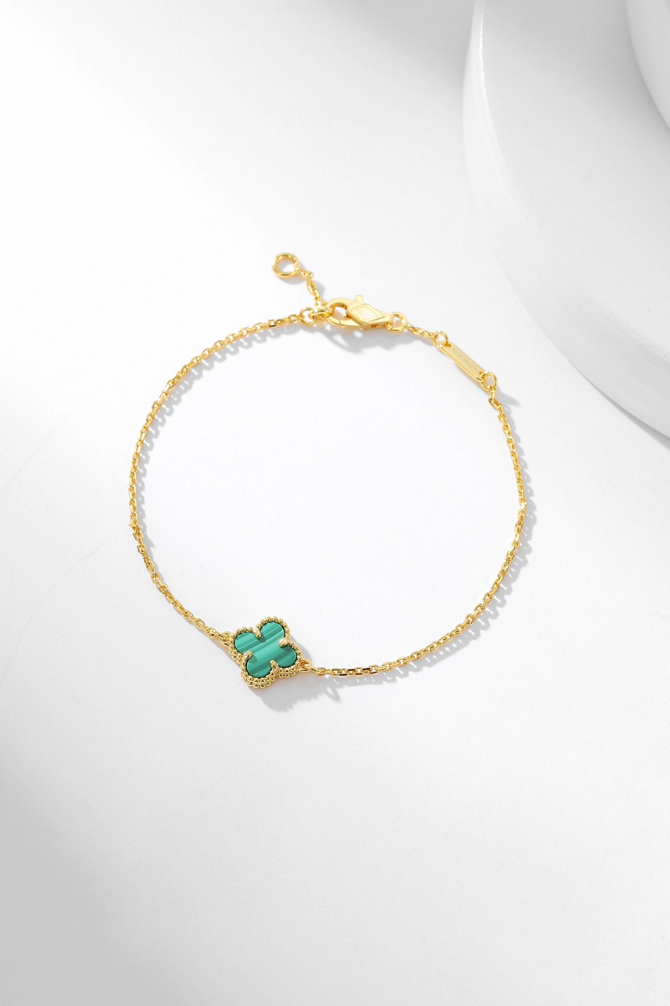 [Everoly JW]CLOVER ARMBAND MALACHIT 1 MOTIV