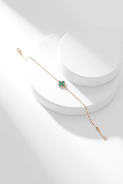 [Everoly JW]CLOVER ARMBAND MALACHIT 1 MOTIV