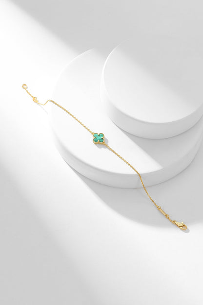 [Everoly JW]CLOVER ARMBAND MALACHIT 1 MOTIV